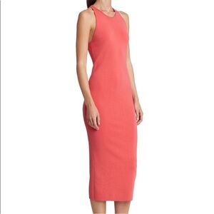 NWT A.L.C. Halter Bodycon Midi Dress in Orange and Pink